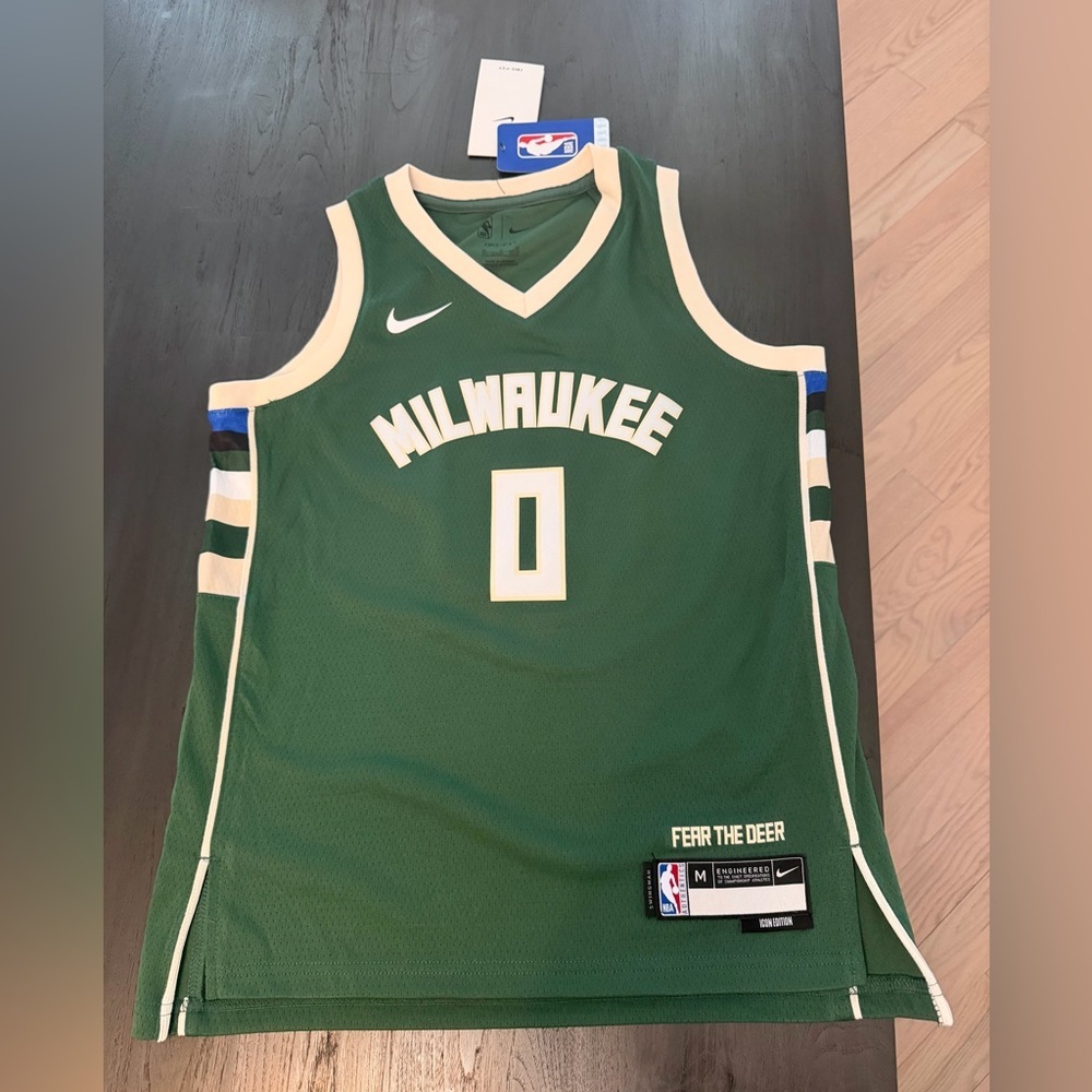 *NEW* Milwaukee Bucks #0 Damian Lillard Jersey Stitched Size m 10/12
